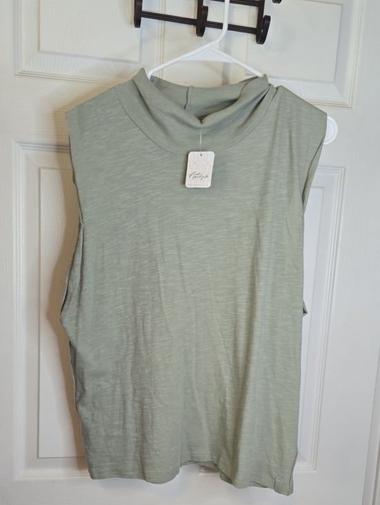 Free People Tops - Free People Sleeveless Mock Neck Tank Top - Sage Green